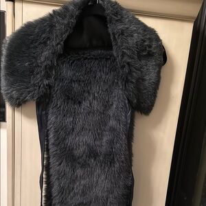 Brand new 2 pieces shawl and collar Luxurious Faux Fur in black both for $35.